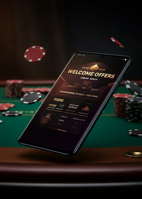 Una grafica accattivante di Winnita Casino che mostra monete d'oro e simboli di slot machine, rappresentando il generoso pacchetto bonus di benvenuto per i nuovi utenti.