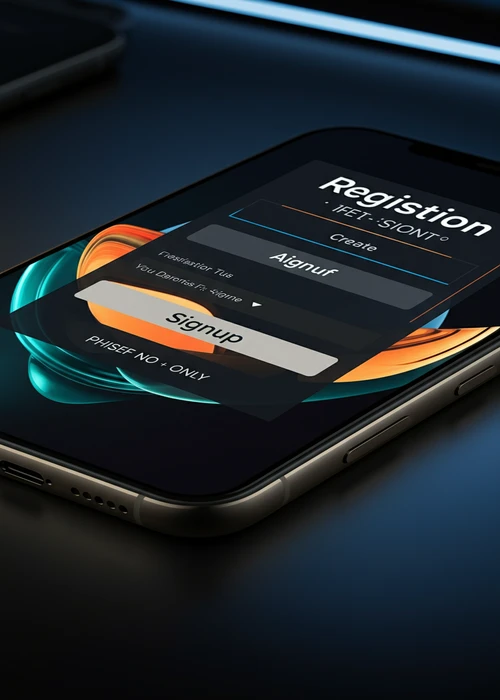 Interfaccia utente del modulo di registrazione rapida di Winnita Casino, con opzioni di iscrizione via email, telefono o account social visibili.